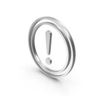 Warning Exclamation Double Circler Silver PNG & PSD Images