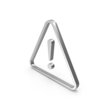 Silver Triangular Warning Symbol PNG & PSD Images