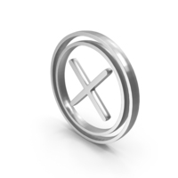 Wrong Cross Double Circle Multiply Icon Silver PNG & PSD Images