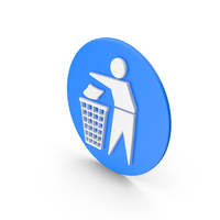 Blue & White Do Not Litter Symbol PNG & PSD Images