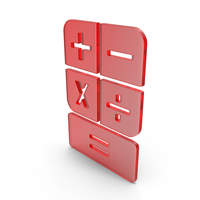 Red Glass Math Operator Symbols PNG & PSD Images