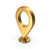 Gold Location Mark Symbol PNG & PSD Images