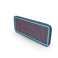 Open Neon Sign PNG & PSD Images