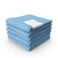 Folded Bath Towels Small 5 Pile Blue PNG & PSD Images