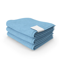 Folded Bath Towels Medium 3 Pile Blue PNG & PSD Images