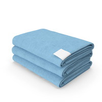 Folded Bath Towels Large 3 Pile Blue PNG & PSD Images