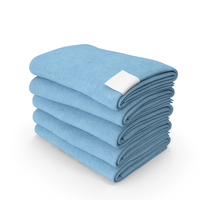 Folded Bath Towels Large  Pile Blue PNG & PSD Images