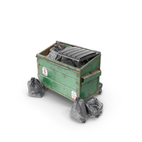 Garbage Dumpster With Garbage Bags PNG & PSD Images