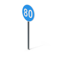 Minimum Speed 80 Road Sign PNG & PSD Images
