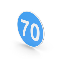 Road Sign Minimum Speed 70 PNG & PSD Images