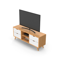 Wooden TV Stand Set PNG & PSD Images