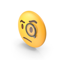 Face With Monocle Button Emoji PNG & PSD Images