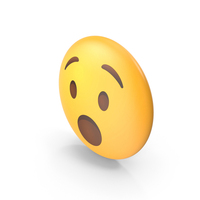 Face With Open Mouth Button Emoji PNG & PSD Images