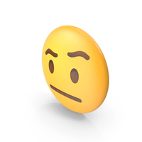Face With Raised Eye Brow Button Emoji PNG & PSD Images