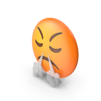 Face With Steam From Nose Button Emoji PNG & PSD Images