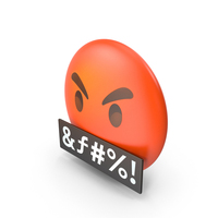 Face With Symbols On Mouth Button Emoji PNG & PSD Images