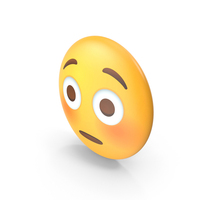 Flushed Face Button Emoji PNG & PSD Images