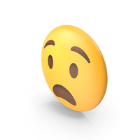 Frowning Face With Open Mouth Button Emoji PNG & PSD Images