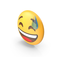 Grinning Face With Sweat Button Emoji PNG & PSD Images