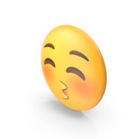 Kissing Face With Closed Eyes Button Emoji PNG & PSD Images