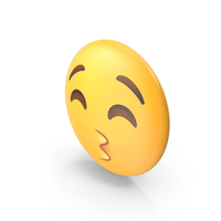 Kissing Face With Smiling Eyes Button Emoji PNG & PSD Images