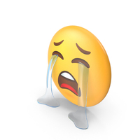 Loudly Crying Face Button Emoji PNG & PSD Images