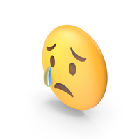 Sad But Relieved Face Button Emoji PNG & PSD Images