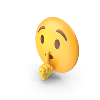Shushing Face Button Emoji PNG & PSD Images