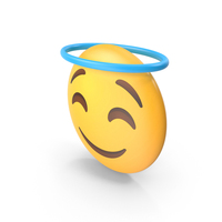 Smiling Face With Halo Button Emoji PNG & PSD Images