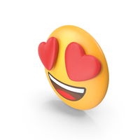 Smiling Face With Heart Eyes Button Emoji PNG & PSD Images