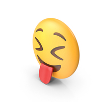 Squinting Face With Tongue Button Emoji PNG & PSD Images