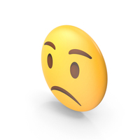 Worried Face Button Emoji PNG & PSD Images