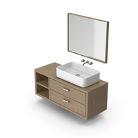 Dark Bathroom Cabinet And Sink PNG & PSD Images