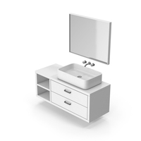 White Bathroom Cabinet And Sink PNG & PSD Images