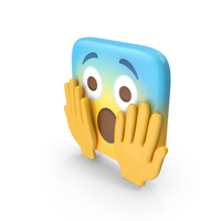 Face Screaming In Fear Square Emoji PNG & PSD Images