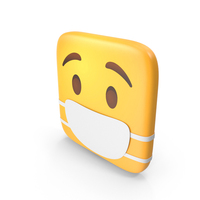 Face With Medical Mask Square Emoji PNG & PSD Images