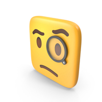 Face With Monocle Square Emoji PNG & PSD Images