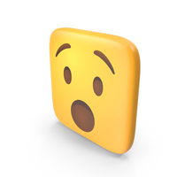 Face With Open Mouth Square Emoji PNG & PSD Images