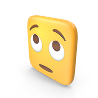 Face With Rolling Eyes Square Emoji PNG & PSD Images