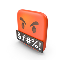 Face With Symbols On Mouth Square Emoji PNG & PSD Images