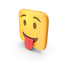 Face With Tongue Square Emoji PNG & PSD Images