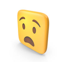 Frowning Face With Open Mouth Square Emoji PNG & PSD Images