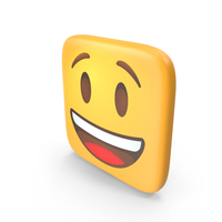 Grinning Face With Big Eyes Square Emoji PNG & PSD Images