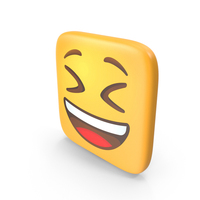 Grinning Squinting Face Square Emoji PNG & PSD Images