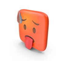 Hot Face Square Emoji PNG & PSD Images