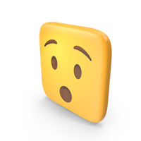 Hushed Face Square Emoji PNG & PSD Images