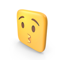 Kissing Face Square Emoji PNG & PSD Images