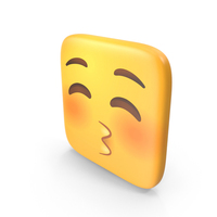 Kissing Face With Closed Eyes Square Emoji PNG & PSD Images