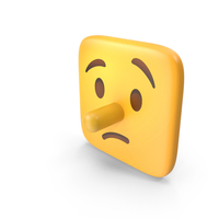 Lying Face Square Emoji PNG & PSD Images