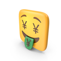 Money Mouth Face Yen Square Emoji PNG & PSD Images